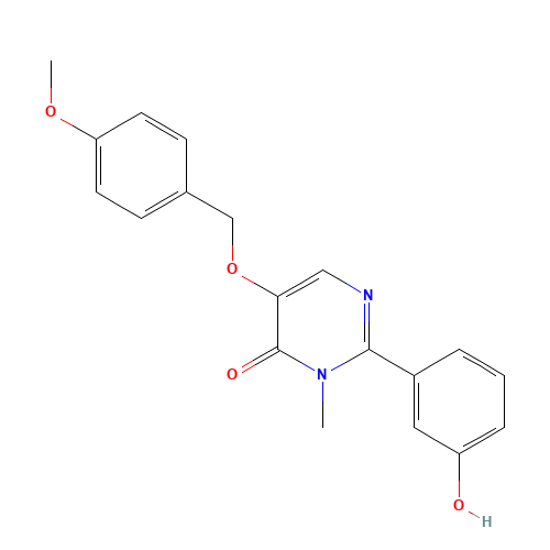 2-(3-hydroxyphenyl)-5-[(4-methoxyphenyl)methoxy]-3-methylpyrimidin-4-one (CAS: 1333240-13-3) - Chemical Structure and Molecular Formula 