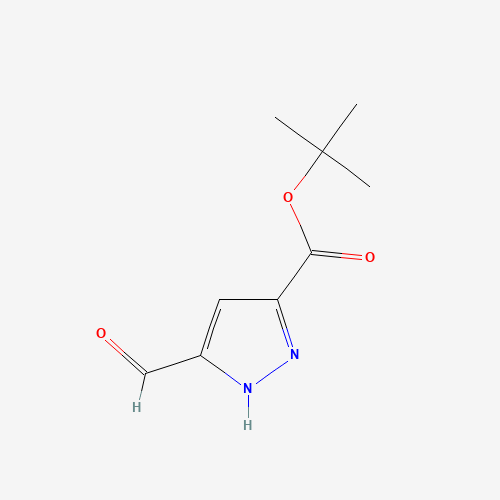 tert-butyl 5-formyl-1H-pyrazole-3-carboxylate (CAS: 1198436-72-4) - Chemical Structure and Molecular Formula 
