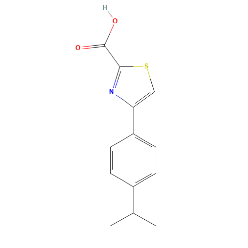4-(4-propan-2-ylphenyl)-1,3-thiazole-2-carboxylic acid (CAS: 868591-88-2) - Chemical Structure and Molecular Formula 