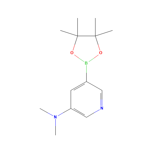 N,N-dimethyl-5-(4,4,5,5-tetramethyl-1,3,2-dioxaborolan-2-yl)pyridin-3-amine (CAS: 1425045-81-3) - Chemical Structure and Molecular Formula 
