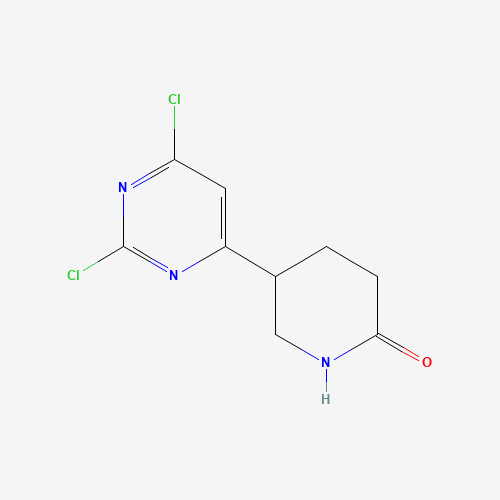 5-(2,6-dichloropyrimidin-4-yl)piperidin-2-one (CAS: 1439818-91-3) - Chemical Structure and Molecular Formula 