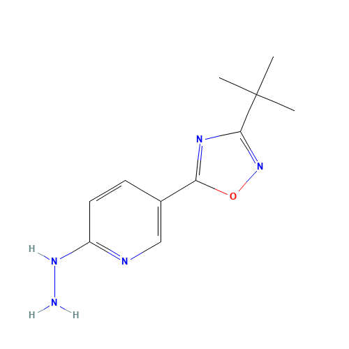 [5-(3-tert-butyl-1,2,4-oxadiazol-5-yl)pyridin-2-yl]hydrazine (CAS: 1233705-31-1) - Chemical Structure and Molecular Formula 