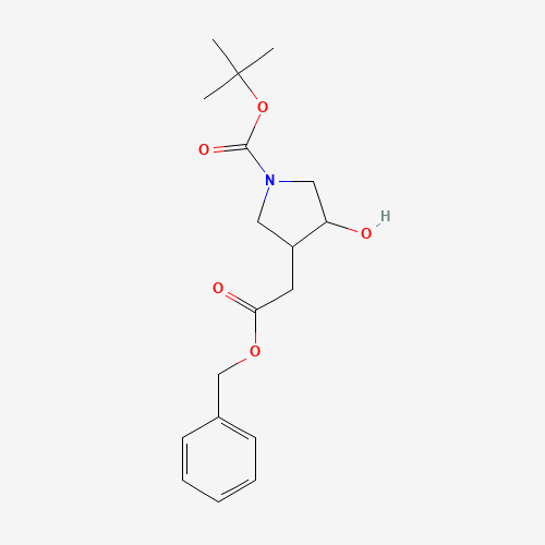 tert-butyl 3-hydroxy-4-(phenylmethoxycarbonylaminomethyl)pyrrolidine-1-carboxylate (CAS: 872716-50-2) - Chemical Structure and Molecular Formula 