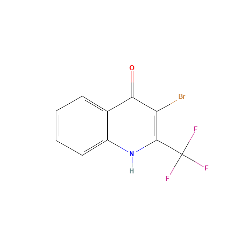3-bromo-2-(trifluoromethyl)-1H-quinolin-4-one (CAS: 59108-47-3) - Chemical Structure and Molecular Formula 
