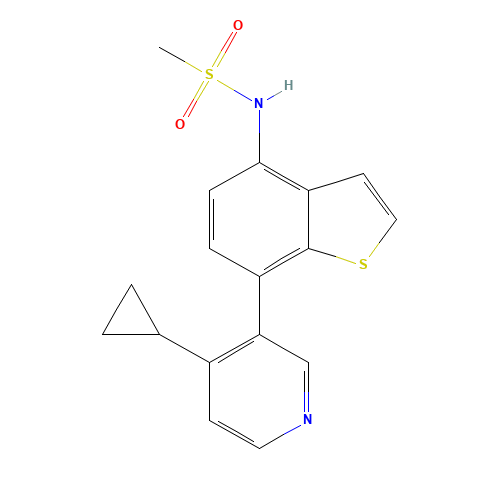 N-[7-(4-cyclopropylpyridin-3-yl)-1-benzothiophen-4-yl]methanesulfonamide (CAS: 1428880-95-8) - Chemical Structure and Molecular Formula 