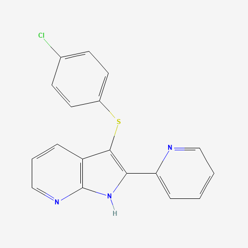 3-(4-chlorophenyl)sulfanyl-2-pyridin-2-yl-1H-pyrrolo[2,3-b]pyridine (CAS: 1346525-74-3) - Related Chemical Product