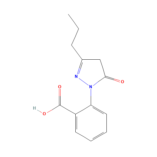 2-(5-oxo-3-propyl-4H-pyrazol-1-yl)benzoic acid (CAS: 184707-99-1) - Chemical Structure and Molecular Formula 