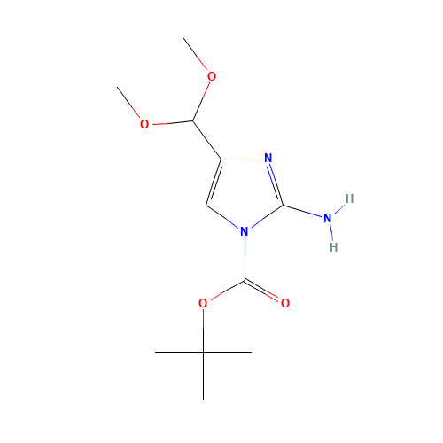 tert-butyl 2-amino-4-(dimethoxymethyl)imidazole-1-carboxylate (CAS: 917919-48-3) - Chemical Structure and Molecular Formula 