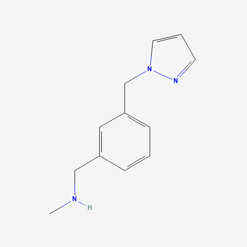 N-methyl-1-[3-(pyrazol-1-ylmethyl)phenyl]methanamine (CAS: 892502-10-2) - Chemical Structure and Molecular Formula 