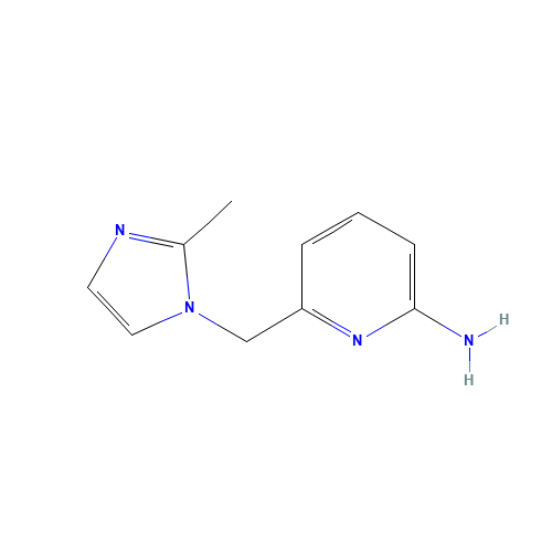 6-[(2-methylimidazol-1-yl)methyl]pyridin-2-amine (CAS: 400775-73-7) - Chemical Structure and Molecular Formula 