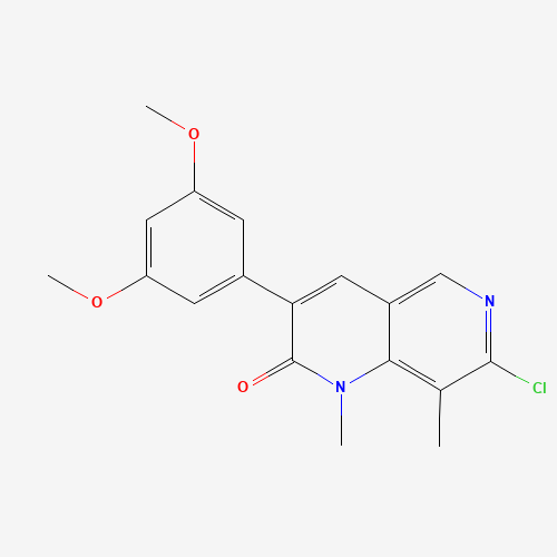 7-chloro-3-(3,5-dimethoxyphenyl)-1,8-dimethyl-1,6-naphthyridin-2-one (CAS: 1538605-38-7) - Chemical Structure and Molecular Formula 
