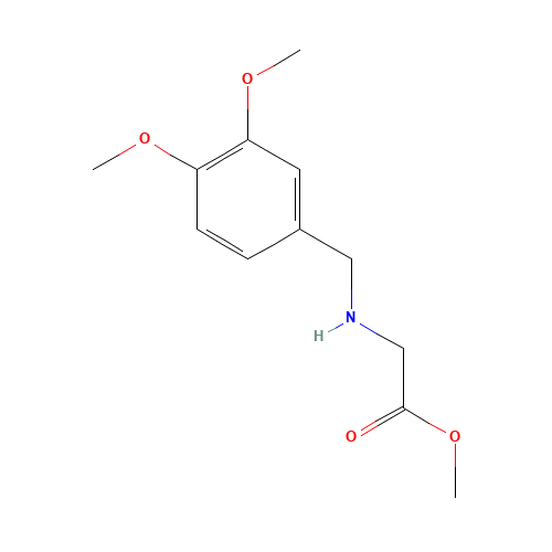 methyl 2-[(3,4-dimethoxyphenyl)methylamino]acetate (CAS: 35005-67-5) - Chemical Structure and Molecular Formula 