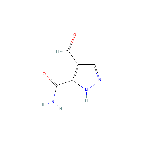 4-formyl-1H-pyrazole-5-carboxamide (CAS: 84999-41-7) - Chemical Structure and Molecular Formula 