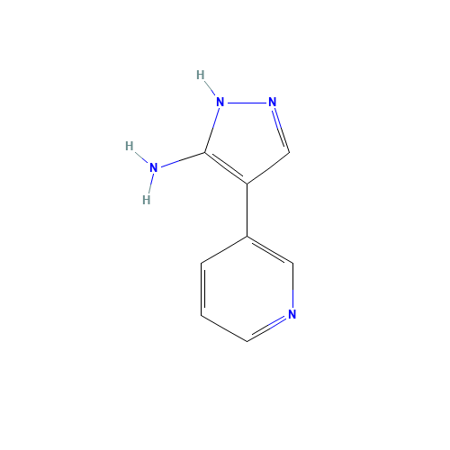 4-pyridin-3-yl-1H-pyrazol-5-amine (CAS: 40545-68-4) - Chemical Structure and Molecular Formula 
