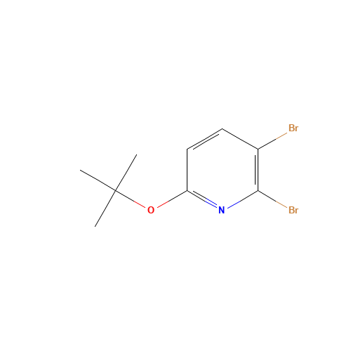 2,3-dibromo-6-[(2-methylpropan-2-yl)oxy]pyridine (CAS: 1463441-28-2) - Chemical Structure and Molecular Formula 