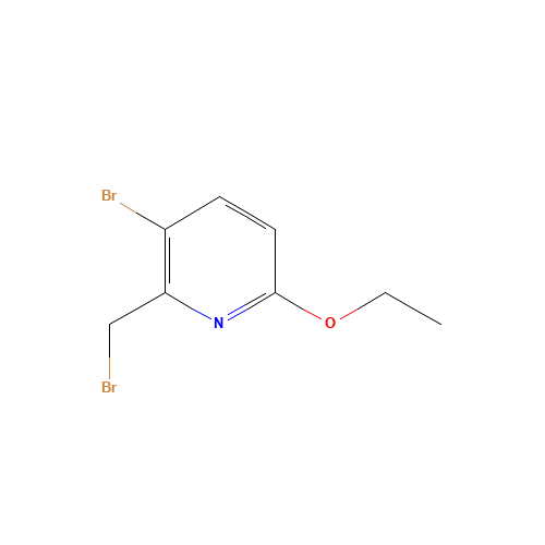 3-bromo-2-(bromomethyl)-6-ethoxypyridine (CAS: 1015136-58-9) - Chemical Structure and Molecular Formula 