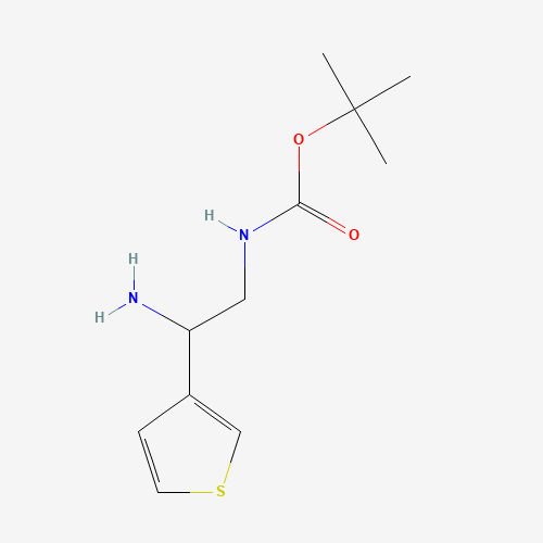 tert-butyl N-(2-amino-2-thiophen-3-ylethyl)carbamate (CAS: 1270400-18-4) - Chemical Structure and Molecular Formula 