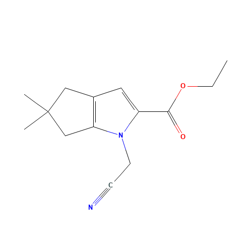 ethyl 1-(cyanomethyl)-5,5-dimethyl-4,6-dihydrocyclopenta[b]pyrrole-2-carboxylate (CAS: 1346674-21-2) - Chemical Structure and Molecular Formula 