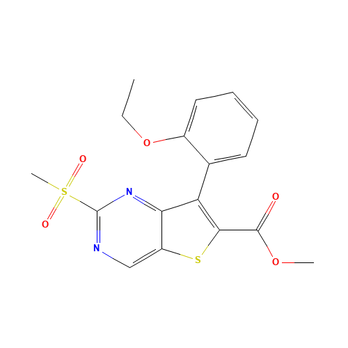 methyl 7-(2-ethoxyphenyl)-2-methylsulfonylthieno[3,2-d]pyrimidine-6-carboxylate (CAS: 1462949-94-5) - Chemical Structure and Molecular Formula 