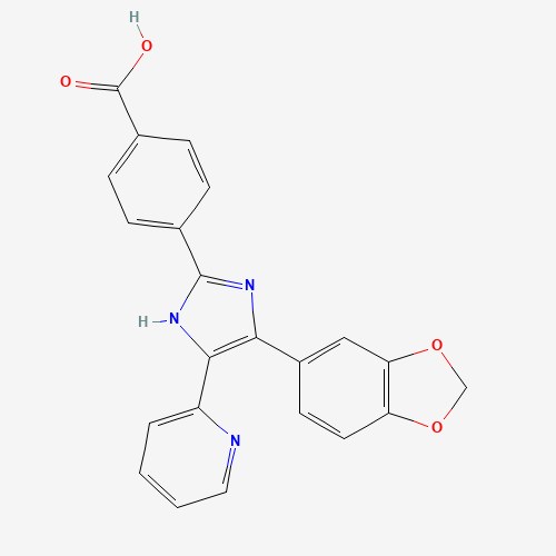4-[4-(1,3-benzodioxol-5-yl)-5-pyridin-2-yl-1H-imidazol-2-yl]benzoic acid (CAS: 301836-35-1) - Related Chemical Product