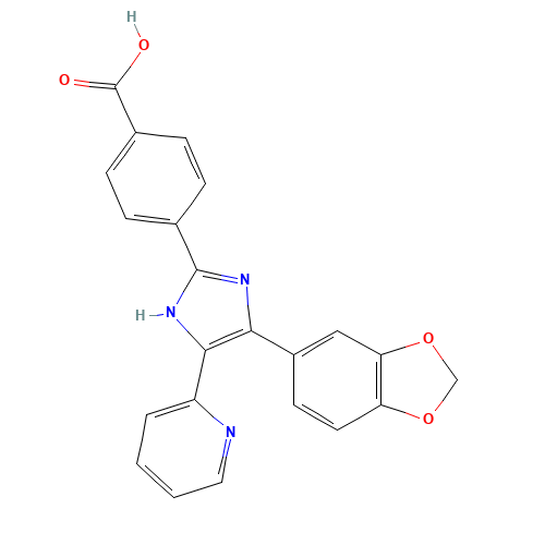 4-[4-(1,3-benzodioxol-5-yl)-5-pyridin-2-yl-1H-imidazol-2-yl]benzoic acid (CAS: 301836-35-1) - Related Chemical Product