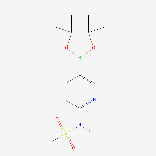N-[5-(4,4,5,5-tetramethyl-1,3,2-dioxaborolan-2-yl)pyridin-2-yl]methanesulfonamide (CAS: 1201644-40-7) - Chemical Structure and Molecular Formula 