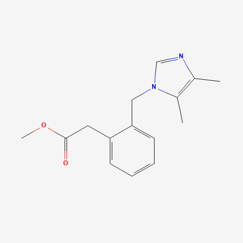 methyl 2-[2-[(4,5-dimethylimidazol-1-yl)methyl]phenyl]acetate (CAS: 1248592-22-4) - Chemical Structure and Molecular Formula 