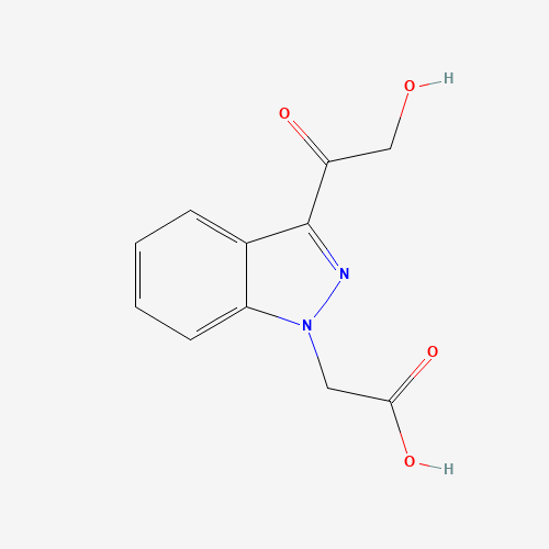 2-[3-(2-hydroxyacetyl)indazol-1-yl]acetic acid (CAS: 1386457-50-6) - Chemical Structure and Molecular Formula 