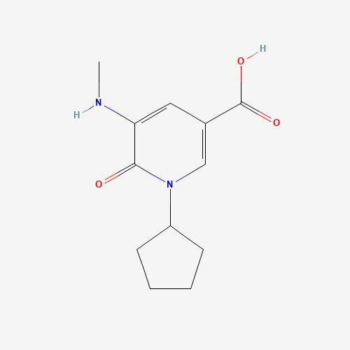 1-cyclopentyl-5-(methylamino)-6-oxopyridine-3-carboxylic acid (CAS: 939410-69-2) - Chemical Structure and Molecular Formula 