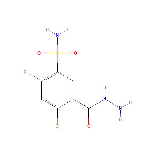 2,4-dichloro-5-(hydrazinecarbonyl)benzenesulfonamide (CAS: 18648-15-2) - Chemical Structure and Molecular Formula 