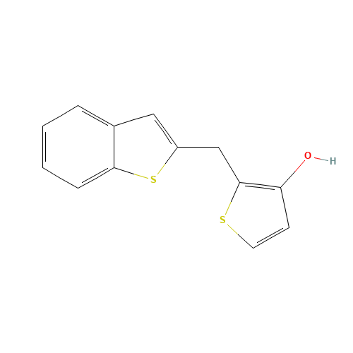 2-(1-benzothiophen-2-ylmethyl)thiophen-3-ol (CAS: 1350835-44-7) - Chemical Structure and Molecular Formula 