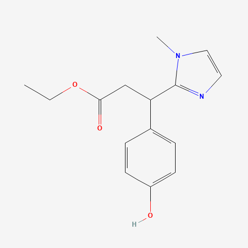 ethyl 3-(4-hydroxyphenyl)-3-(1-methylimidazol-2-yl)propanoate (CAS: 916220-04-7) - Chemical Structure and Molecular Formula 