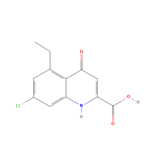 7-chloro-5-ethyl-4-oxo-1H-quinoline-2-carboxylic acid (CAS: 123157-65-3) - Chemical Structure and Molecular Formula 