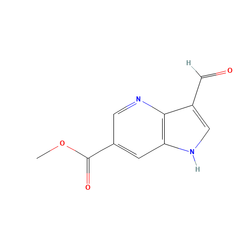 methyl 3-formyl-1H-pyrrolo[3,2-b]pyridine-6-carboxylate (CAS: 1190322-90-7) - Chemical Structure and Molecular Formula 