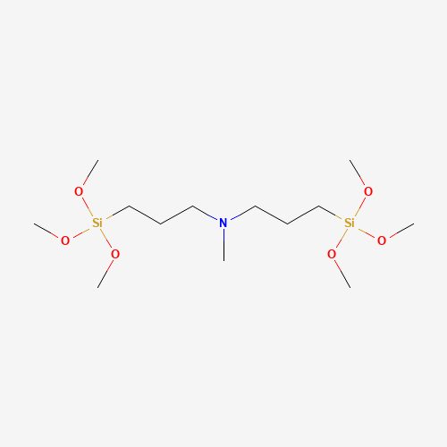 N-methyl-3-trimethoxysilyl-N-(3-trimethoxysilylpropyl)propan-1-amine (CAS: 31024-70-1) - Chemical Structure and Molecular Formula 