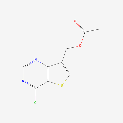 (4-chlorothieno[3,2-d]pyrimidin-7-yl)methyl acetate (CAS: 1318133-00-4) - Chemical Structure and Molecular Formula 