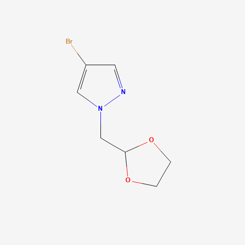 4-bromo-1-(1,3-dioxolan-2-ylmethyl)pyrazole (CAS: 1207175-26-5) - Chemical Structure and Molecular Formula 