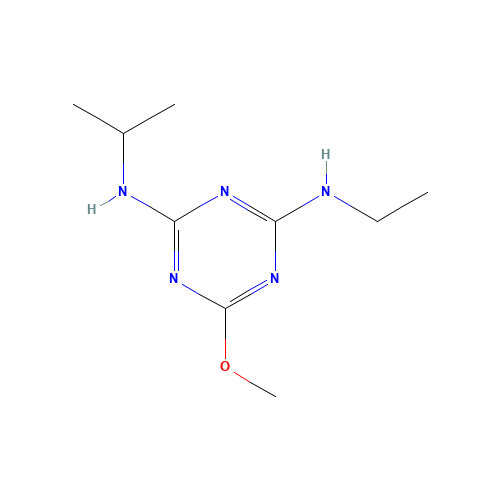 4-N-ethyl-6-methoxy-2-N-propan-2-yl-1,3,5-triazine-2,4-diamine (CAS: 1610-17-9) - Chemical Structure and Molecular Formula 