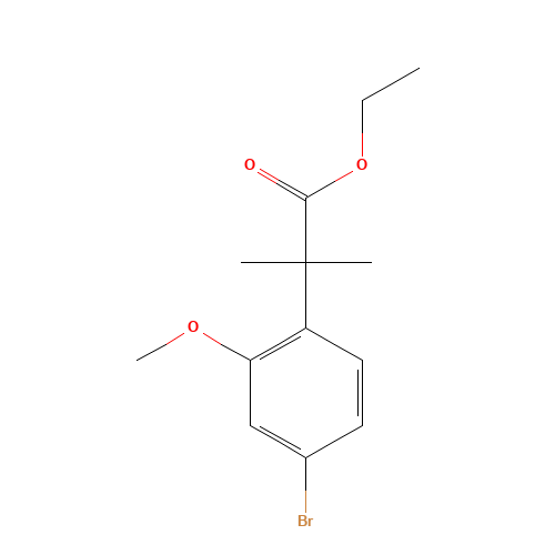 ethyl 2-(4-bromo-2-methoxyphenyl)-2-methylpropanoate (CAS: 1563013-85-3) - Chemical Structure and Molecular Formula 