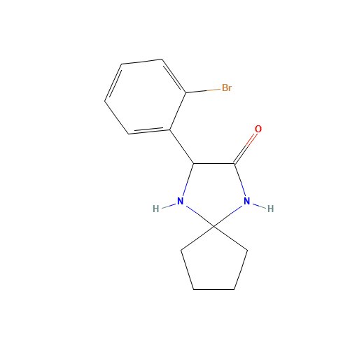 2-(2-bromophenyl)-1,4-diazaspiro[4.4]nonan-3-one (CAS: 1272755-96-0) - Chemical Structure and Molecular Formula 