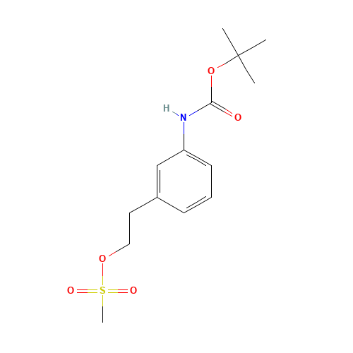 2-[3-[(2-methylpropan-2-yl)oxycarbonylamino]phenyl]ethyl methanesulfonate (CAS: 354507-64-5) - Chemical Structure and Molecular Formula 