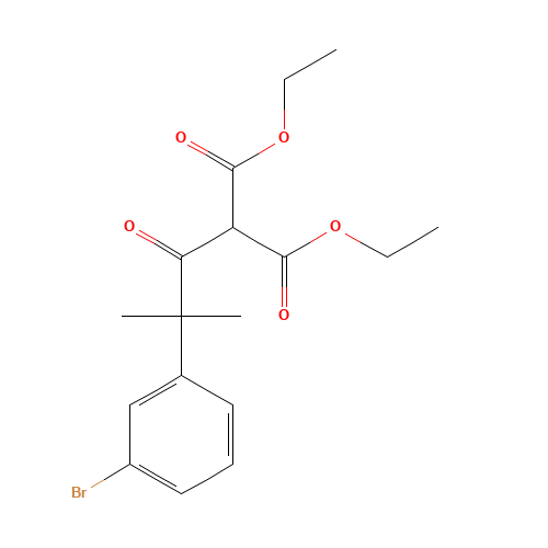 diethyl 2-[2-(3-bromophenyl)-2-methylpropanoyl]propanedioate (CAS: 1035262-01-1) - Chemical Structure and Molecular Formula 