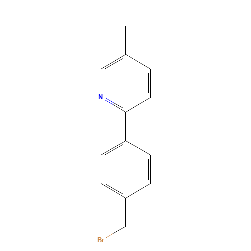 2-[4-(bromomethyl)phenyl]-5-methylpyridine (CAS: 1119454-23-7) - Chemical Structure and Molecular Formula 