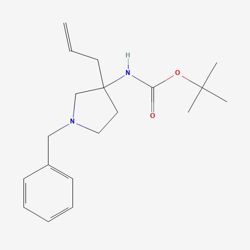 tert-butyl N-(1-benzyl-3-prop-2-enylpyrrolidin-3-yl)carbamate (CAS: 1443741-64-7) - Chemical Structure and Molecular Formula 