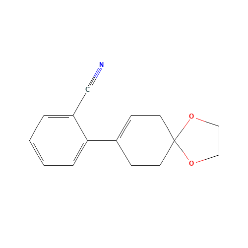 2-(1,4-dioxaspiro[4.5]dec-7-en-8-yl)benzonitrile (CAS: 218776-26-2) - Chemical Structure and Molecular Formula 