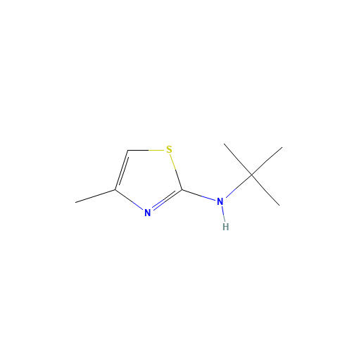 N-tert-butyl-4-methyl-1,3-thiazol-2-amine (CAS: 82721-91-3) - Chemical Structure and Molecular Formula 