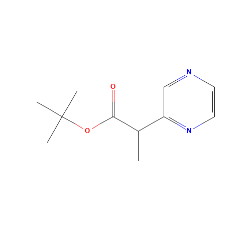 tert-butyl 2-pyrazin-2-ylpropanoate (CAS: 1104643-34-6) - Chemical Structure and Molecular Formula 