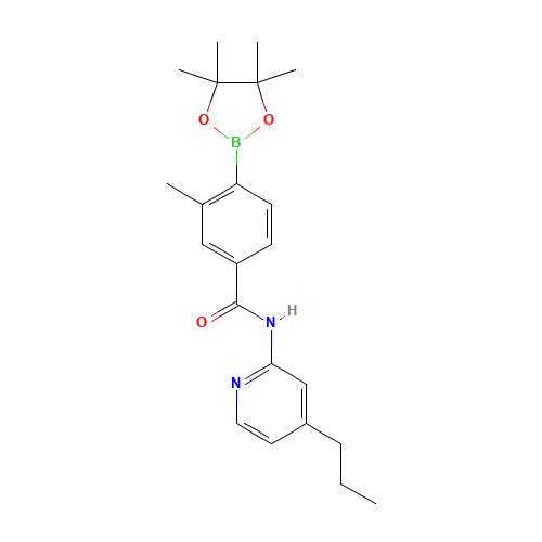 3-methyl-N-(4-propylpyridin-2-yl)-4-(4,4,5,5-tetramethyl-1,3,2-dioxaborolan-2-yl)benzamide (CAS: 1419221-45-6) - Chemical Structure and Molecular Formula 