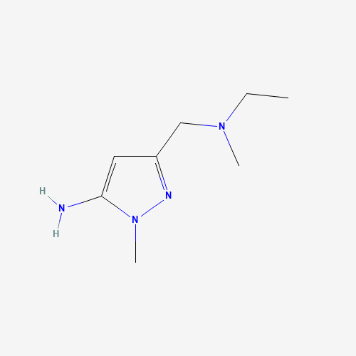 5-[[ethyl(methyl)amino]methyl]-2-methylpyrazol-3-amine (CAS: 1224888-37-2) - Chemical Structure and Molecular Formula 