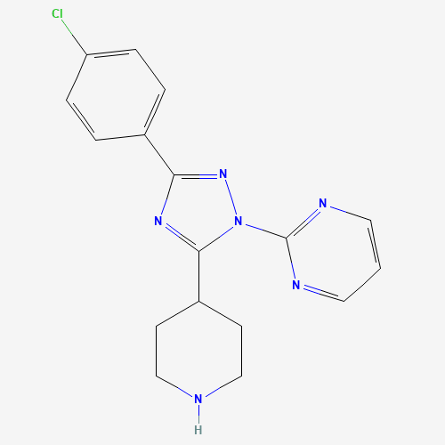 2-[3-(4-chlorophenyl)-5-piperidin-4-yl-1,2,4-triazol-1-yl]pyrimidine (CAS: 1349864-32-9) - Chemical Structure and Molecular Formula 